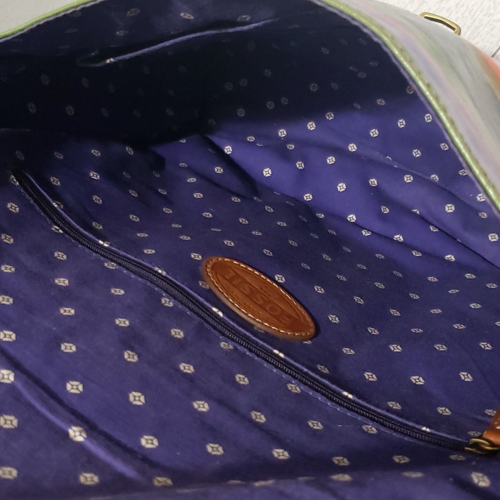 Fossil Canvas Coated Multicolor Striped Crossbody… - image 5